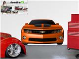 Camaro 2010 Front LIFE SIZE Inferno Orange and Black Wall Skin 