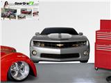 Camaro 2010 Front LIFE SIZE Silver and White Wall Skin 
