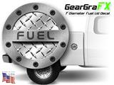 7 inch Diamond Plate 01 Racing Fuel Lid Decal