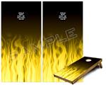 Cornhole Game Board Vinyl Skin Wrap Kit - Premium Laminated - Fire Flames Yellow fits 24x48 game boards (GAMEBOARDS NOT INCLUDED)