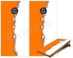 Cornhole Game Board Vinyl Skin Wrap Kit - Premium Laminated - Ripped Colors Orange White fits 24x48 game boards (GAMEBOARDS NOT INCLUDED)