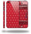Hearts Red On White - Decal Style Vinyl Skin (fits Apple Original iPhone 5, NOT the iPhone 5C or 5S)