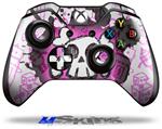 Decal Skin Wrap fits Microsoft XBOX One Wireless Controller Cartoon Skull Pink