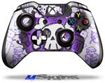 Decal Skin Wrap fits Microsoft XBOX One Wireless Controller Cartoon Skull Purple