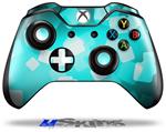 Decal Skin Wrap fits Microsoft XBOX One Wireless Controller Bokeh Squared Neon Teal