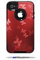 Bokeh Butterflies Red - Decal Style Vinyl Skin fits Otterbox Commuter iPhone4/4s Case (CASE SOLD SEPARATELY)