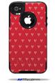 Hearts Red On White - Decal Style Vinyl Skin fits Otterbox Commuter iPhone4/4s Case (CASE SOLD SEPARATELY)