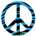 Zebra Blue - Peace Sign Car Window Decal 6 x 6 inches
