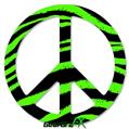 Zebra Green - Peace Sign Car Window Decal 6 x 6 inches