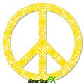 Wavey Yellow - Peace Sign Car Window Decal 6 x 6 inches