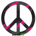 Jagged Camo Hot Pink - Peace Sign Car Window Decal 6 x 6 inches