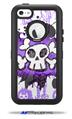 Cartoon Skull Purple - Decal Style Vinyl Skin fits Otterbox Defender iPhone 5C Case (CASE SOLD SEPARATELY)