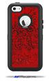 Folder Doodles Red - Decal Style Vinyl Skin fits Otterbox Defender iPhone 5C Case (CASE SOLD SEPARATELY)