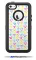Kearas Hearts White - Decal Style Vinyl Skin fits Otterbox Defender iPhone 5C Case (CASE SOLD SEPARATELY)