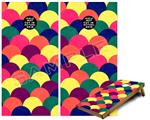 Cornhole Game Board Vinyl Skin Wrap Kit - Brushed Cirlces Multi Dark fits 24x48 game boards (GAMEBOARDS NOT INCLUDED)