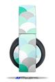 Vinyl Decal Skin Wrap compatible with Original Sony PlayStation 4 Gold Wireless Headphones Brushed Circles Seafoam (PS4 HEADPHONES  NOT INCLUDED)