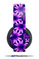 Vinyl Decal Skin Wrap compatible with Original Sony PlayStation 4 Gold Wireless Headphones Daisies Purple (PS4 HEADPHONES  NOT INCLUDED)