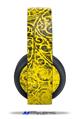 Vinyl Decal Skin Wrap compatible with Original Sony PlayStation 4 Gold Wireless Headphones Folder Doodles Yellow (PS4 HEADPHONES  NOT INCLUDED)