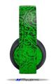 Vinyl Decal Skin Wrap compatible with Original Sony PlayStation 4 Gold Wireless Headphones Folder Doodles Green (PS4 HEADPHONES  NOT INCLUDED)