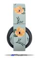 Vinyl Decal Skin Wrap compatible with Original Sony PlayStation 4 Gold Wireless Headphones Poppy Orange Light Blue (PS4 HEADPHONES  NOT INCLUDED)
