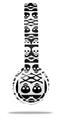 Skin Decal Wrap compatible with Beats Solo 2 WIRED Headphones Skull And Crossbones Pattern Bw (HEADPHONES NOT INCLUDED)