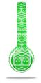 Skin Decal Wrap compatible with Beats Solo 2 WIRED Headphones Skull And Crossbones Pattern Green (HEADPHONES NOT INCLUDED)