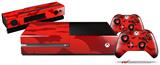 Deathrock Bats Red - Holiday Bundle Decal Style Skin fits XBOX One Console Original, Kinect and 2 Controllers (XBOX SYSTEM NOT INCLUDED)