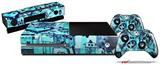 Scene Kid Sketches Blue - Holiday Bundle Decal Style Skin fits XBOX One Console Original, Kinect and 2 Controllers (XBOX SYSTEM NOT INCLUDED)