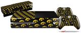 Iowa Hawkeyes Tigerhawk Tiled 06 Gold on Black - Holiday Bundle Decal Style Skin fits XBOX One Console Original, Kinect and 2 Controllers (XBOX SYSTEM NOT INCLUDED)
