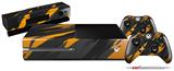 Jagged Camo Orange - Holiday Bundle Decal Style Skin fits XBOX One Console Original, Kinect and 2 Controllers (XBOX SYSTEM NOT INCLUDED)
