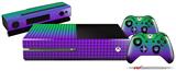 Faded Dots Purple Green - Holiday Bundle Decal Style Skin fits XBOX One Console Original, Kinect and 2 Controllers (XBOX SYSTEM NOT INCLUDED)