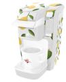 Decal Style Vinyl Skin compatible with Keurig K10 / K15 Mini Plus Coffee Makers Lemon Leaves White (KEURIG NOT INCLUDED)