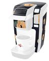 Decal Style Vinyl Skin compatible with Keurig K10 / K15 Mini Plus Coffee Makers Poppy Orange Navy (KEURIG NOT INCLUDED)