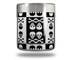 Skin Decal Wrap for Yeti Rambler Lowball - Skull And Crossbones Pattern Bw