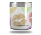 Skin Decal Wrap for Yeti Rambler Lowball - Rainbow Lips White