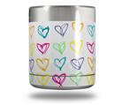 Skin Decal Wrap for Yeti Rambler Lowball - Kearas Hearts White