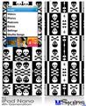 iPod Nano 4G Skin - Skull And Crossbones Pattern Bw