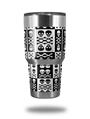 WraptorSkinz Skin Wrap compatible with RTIC 30oz ORIGINAL 2017 AND OLDER Tumblers Skull And Crossbones Pattern Bw (TUMBLER NOT INCLUDED)