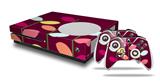 WraptorSkinz Decal Skin Wrap Set works with 2016 and newer XBOX One S Console and 2 Controllers Plain Leaves On Burgundy