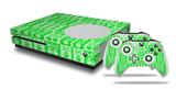 WraptorSkinz Decal Skin Wrap Set works with 2016 and newer XBOX One S Console and 2 Controllers Skull And Crossbones Pattern Green