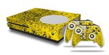 WraptorSkinz Decal Skin Wrap Set works with 2016 and newer XBOX One S Console and 2 Controllers Folder Doodles Yellow