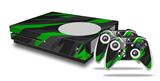 WraptorSkinz Decal Skin Wrap Set works with 2016 and newer XBOX One S Console and 2 Controllers Jagged Camo Green