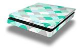 Vinyl Decal Skin Wrap compatible with Sony PlayStation 4 Slim Console Brushed Circles Seafoam (PS4 NOT INCLUDED)