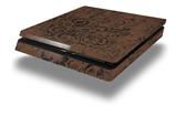 Vinyl Decal Skin Wrap compatible with Sony PlayStation 4 Slim Console Folder Doodles Chocolate Brown (PS4 NOT INCLUDED)