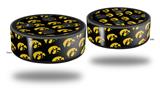 Skin Wrap Decal Set 2 Pack for Amazon Echo Dot 2 - Iowa Hawkeyes Tigerhawk Tiled 06 Gold on Black (2nd Generation ONLY - Echo NOT INCLUDED)