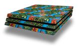 Vinyl Decal Skin Wrap compatible with Sony PlayStation 4 Pro Console Famingos and Flowers Blue Medium (PS4 NOT INCLUDED)