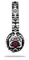 WraptorSkinz Skin Decal Wrap compatible with Beats Solo 2 and Solo 3 Wireless Headphones Skull And Crossbones Pattern Bw (HEADPHONES NOT INCLUDED)