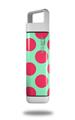 Skin Decal Wrap for Clean Bottle Square Titan Plastic 25oz Kearas Polka Dots Pink And Blue (BOTTLE NOT INCLUDED)
