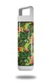 Skin Decal Wrap for Clean Bottle Square Titan Plastic 25oz Famingos and Flowers Sage Green (BOTTLE NOT INCLUDED)