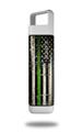 Skin Decal Wrap for Clean Bottle Square Titan Plastic 25oz Painted Faded and Cracked Green Line USA American Flag (BOTTLE NOT INCLUDED)